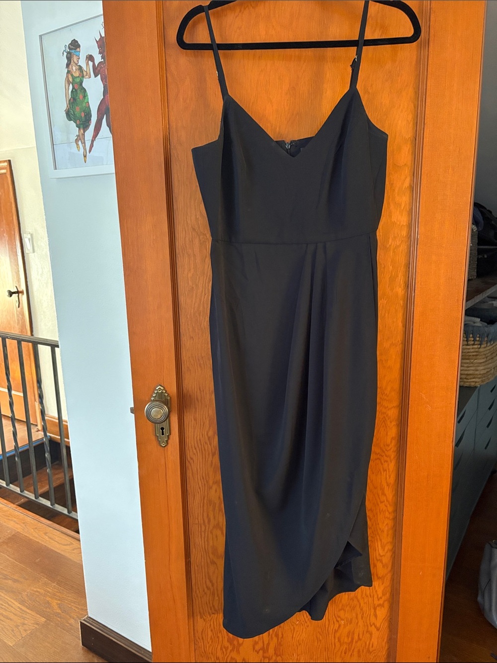 Lulu’s Reinette Black Spaghetti Strap Midi Dress
